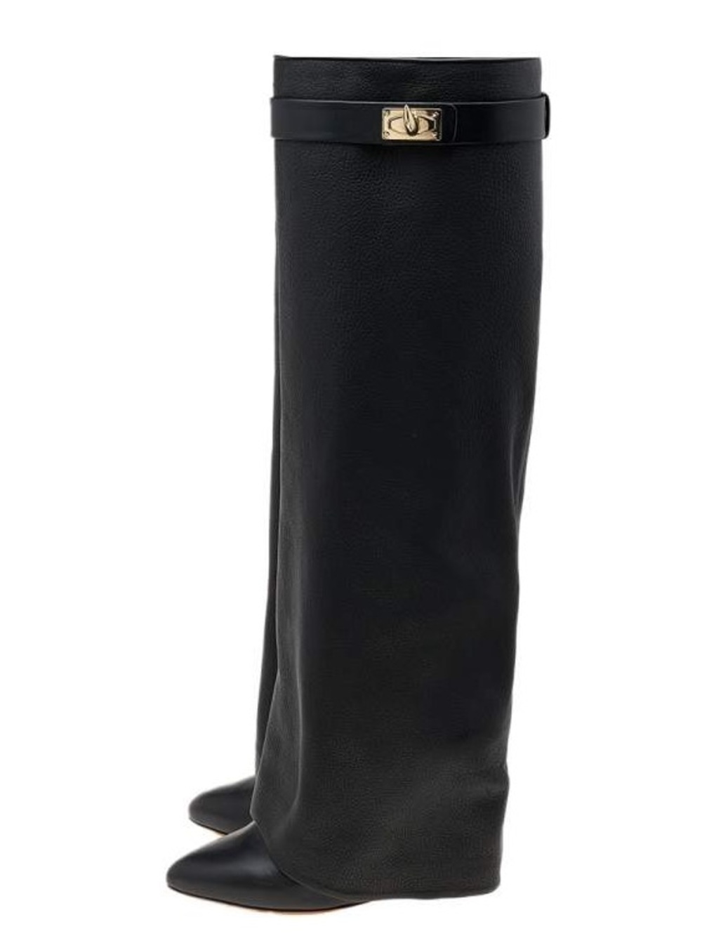GIVENCHY Black Shark Lock Knee-high Boots 40.5